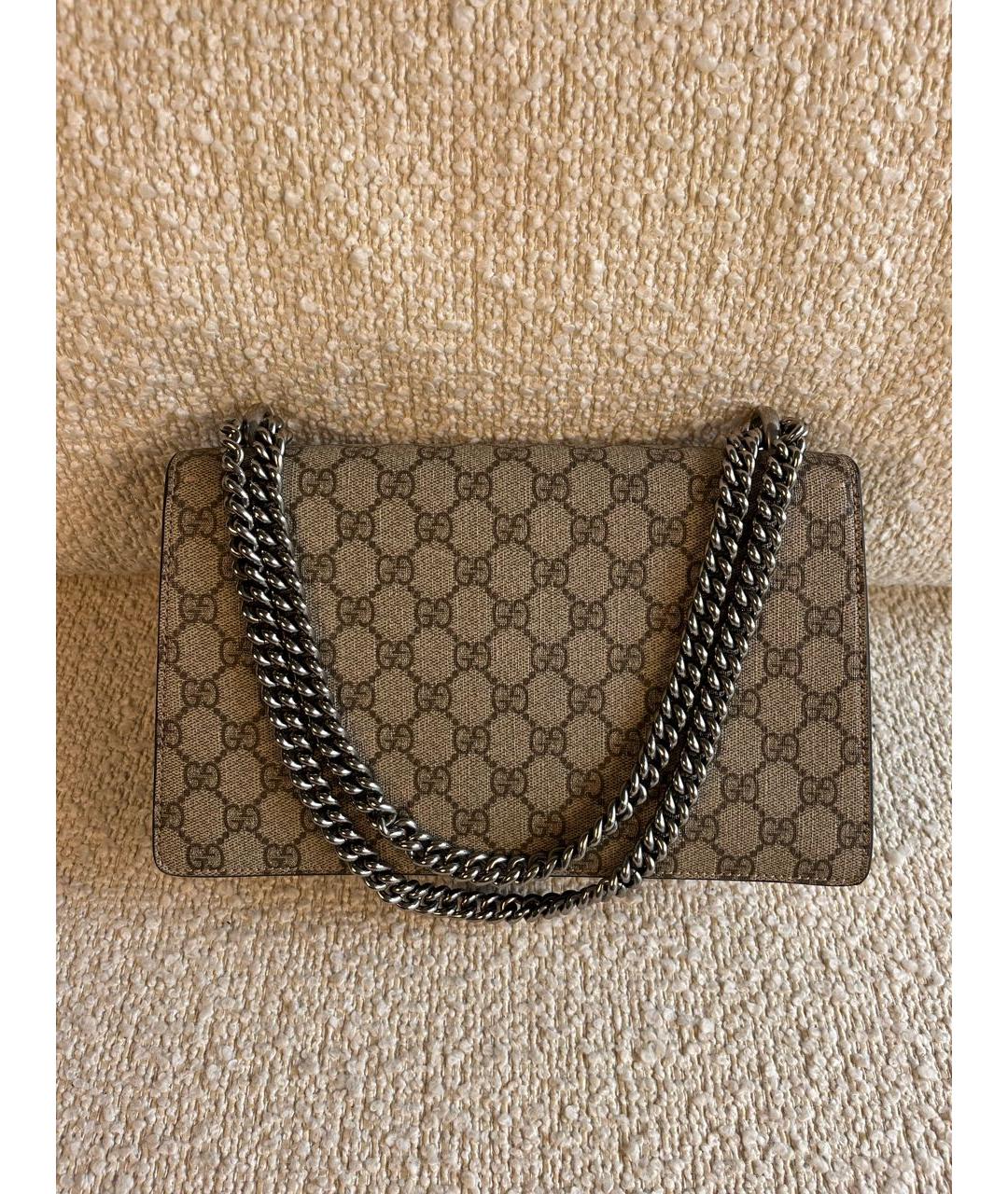 GUCCI Коричневая кожаная сумка через плечо, фото 3