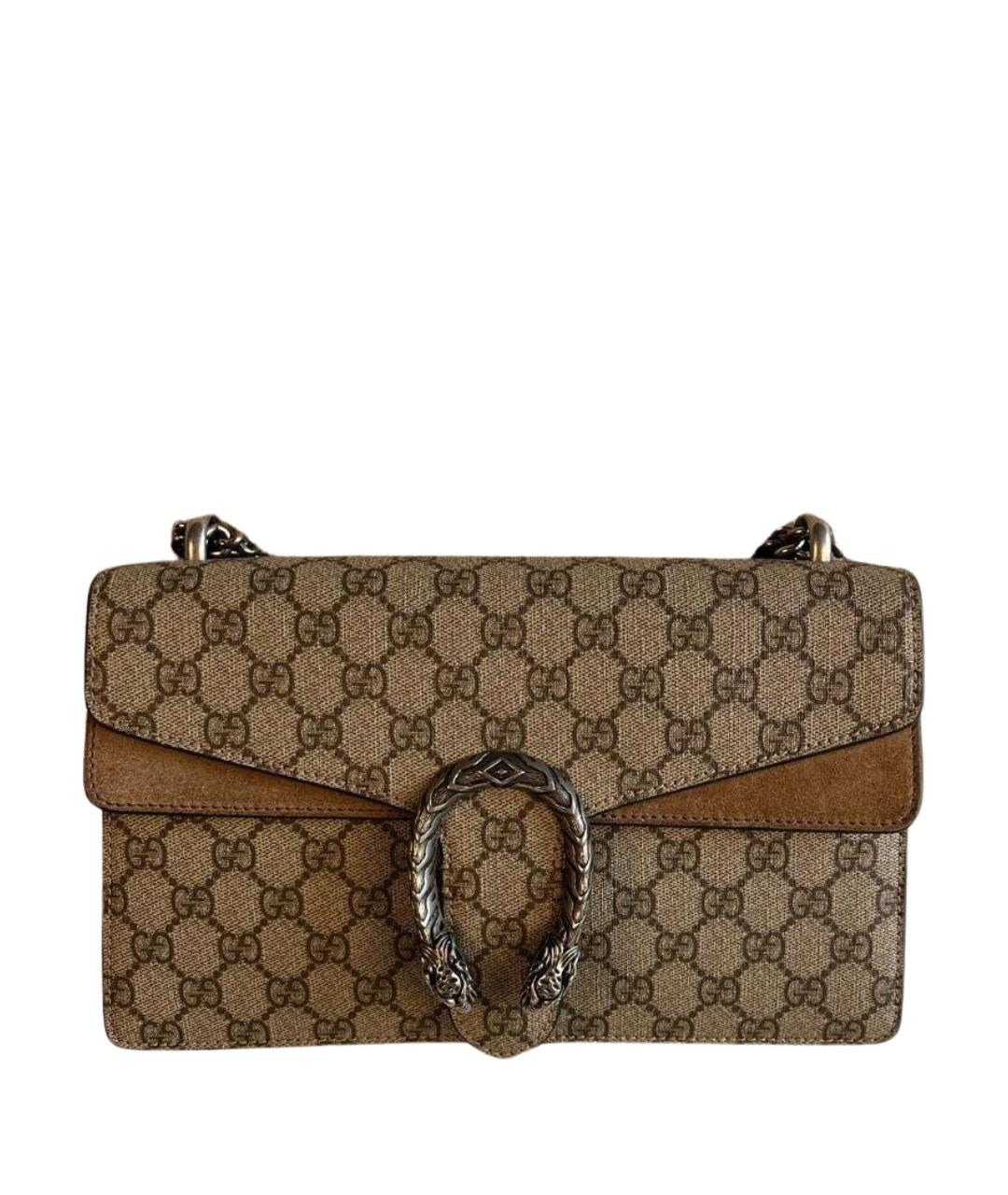 GUCCI Коричневая кожаная сумка через плечо, фото 1
