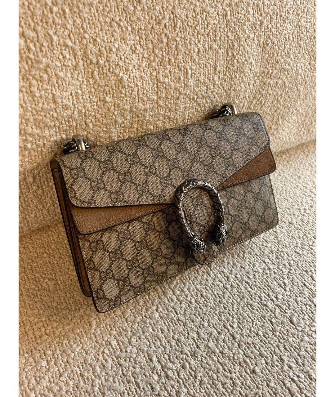 GUCCI Коричневая кожаная сумка через плечо, фото 2