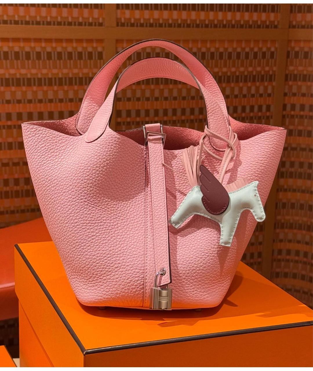 HERMES Розовый брелок, фото 4