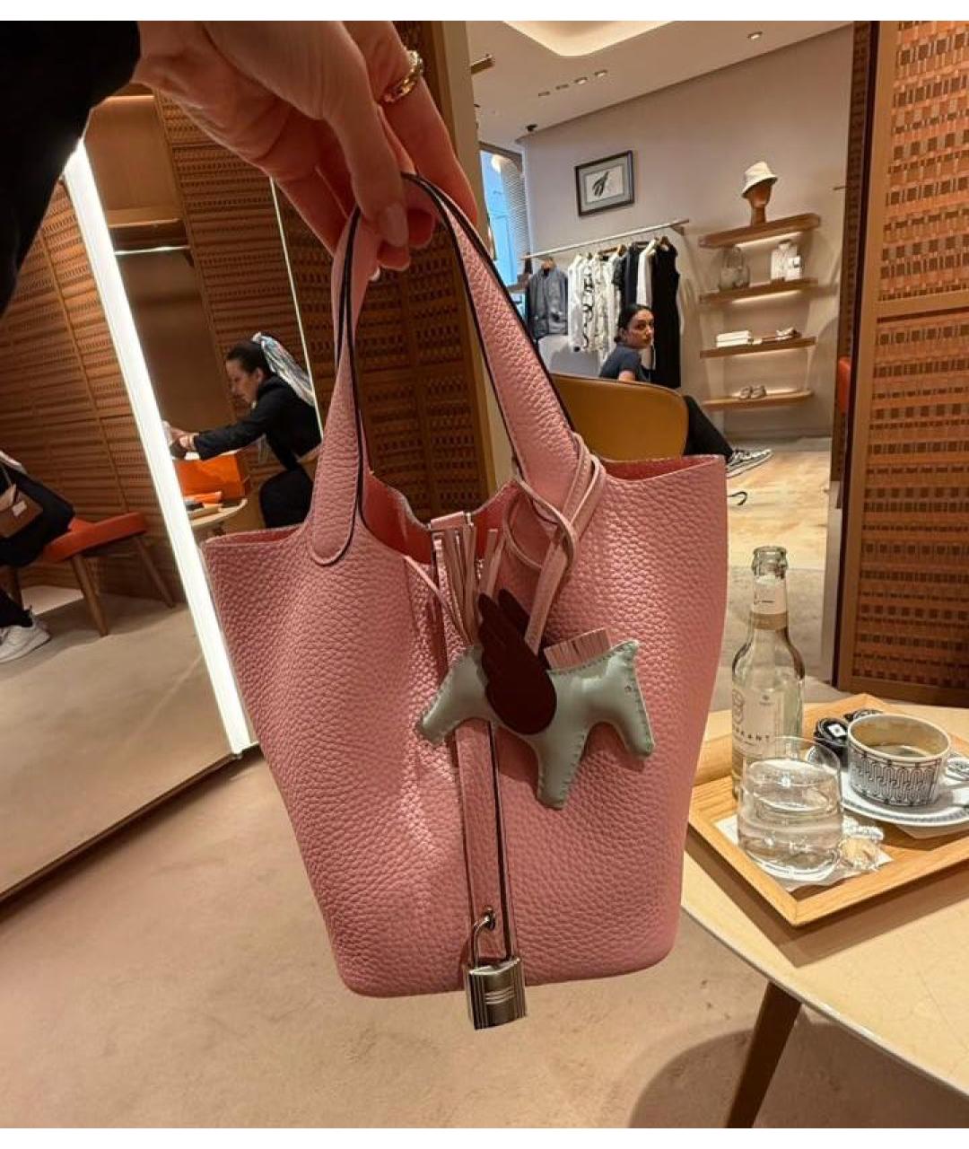 HERMES Розовый брелок, фото 5