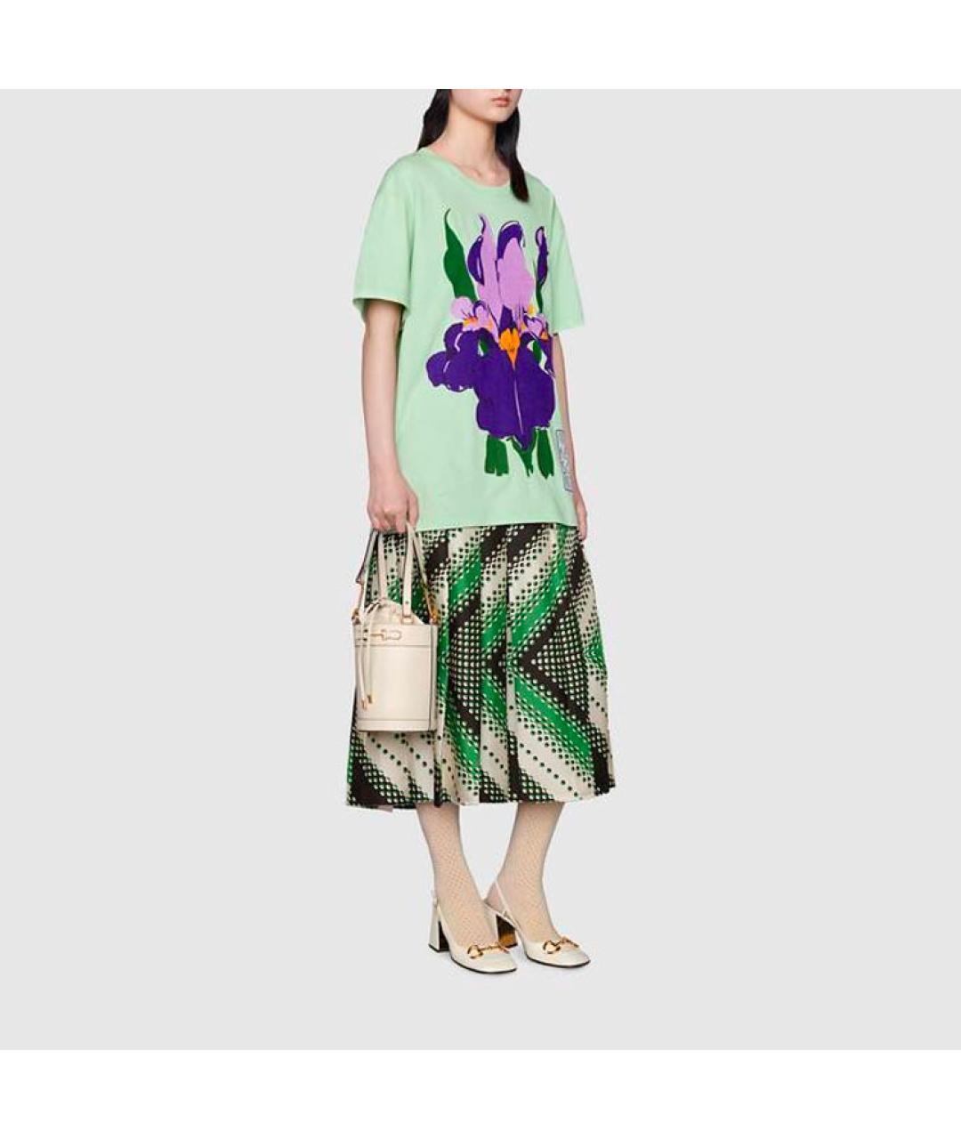 GUCCI Салатовая футболка, фото 4