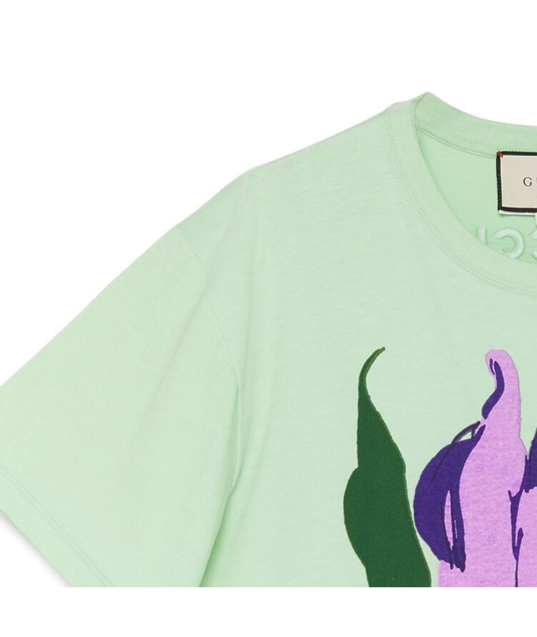 GUCCI Салатовая футболка, фото 5