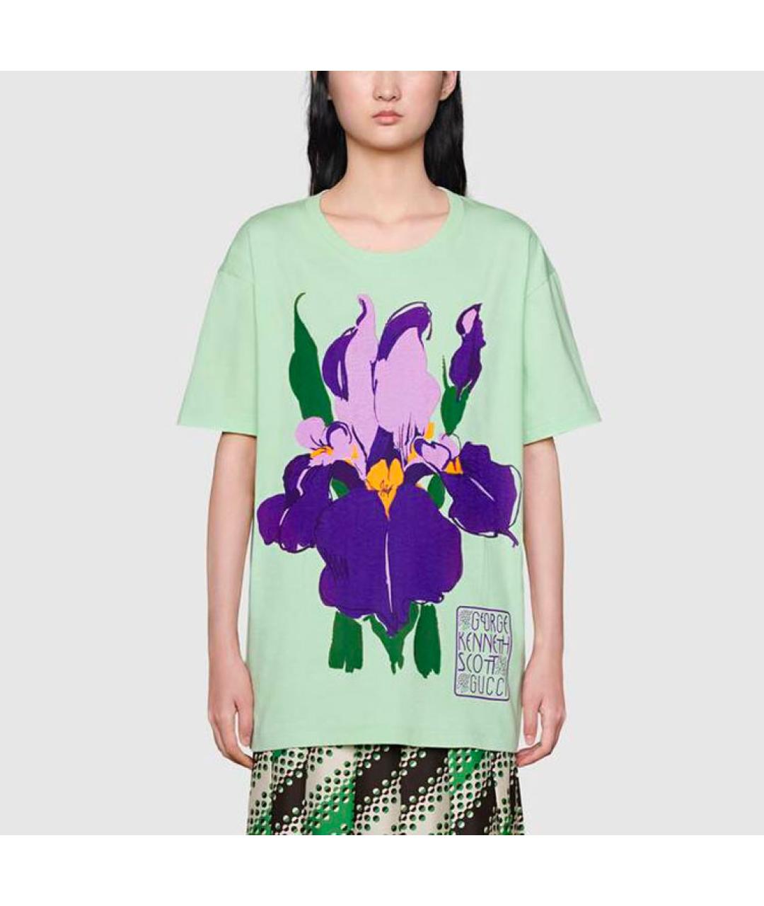 GUCCI Салатовая футболка, фото 2