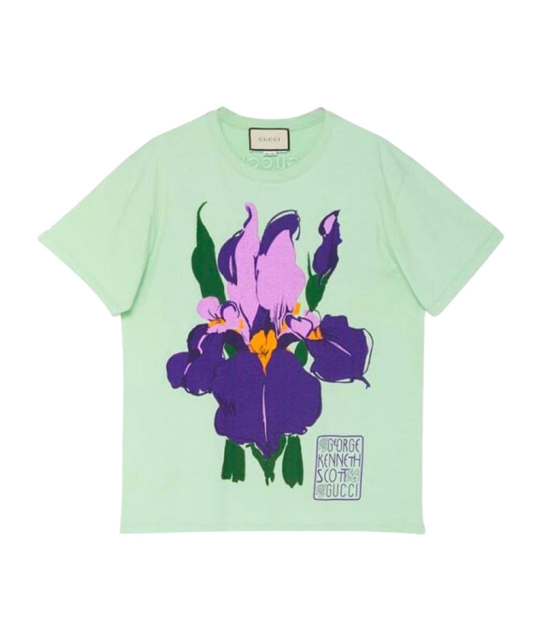 GUCCI Салатовая футболка, фото 1