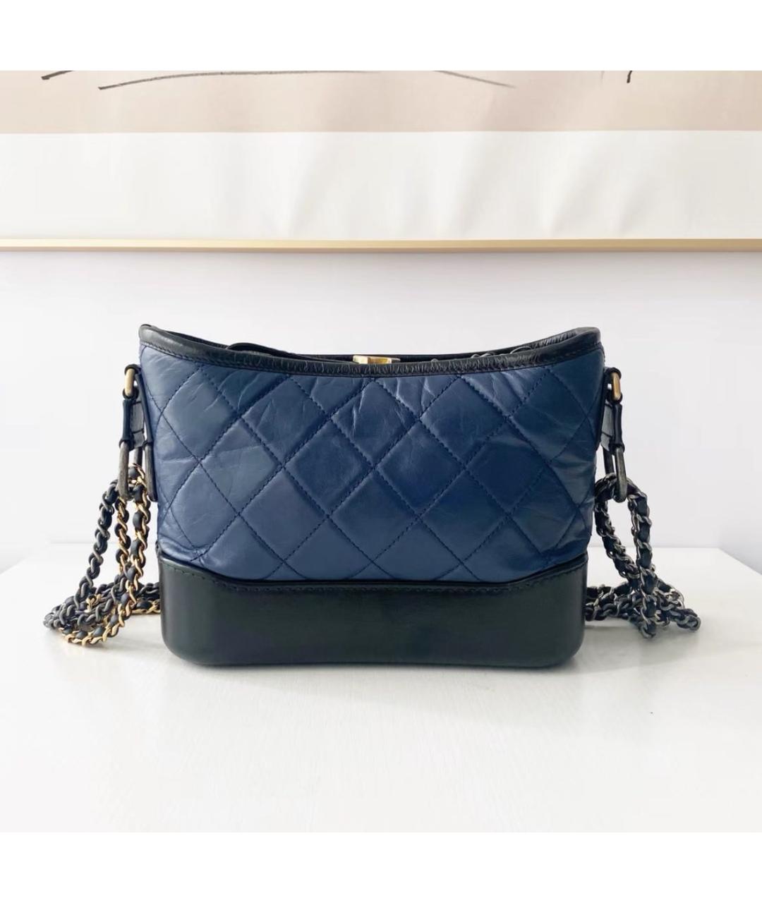 CHANEL Темно-синяя кожаная сумка через плечо, фото 2