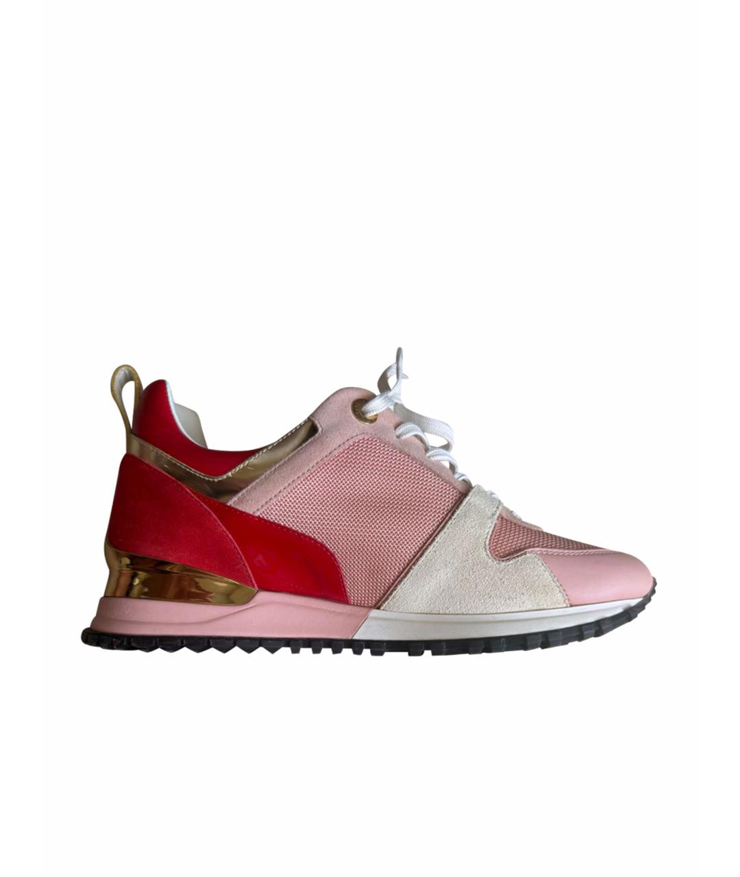 LOUIS VUITTON Розовые кожаные кроссовки, фото 1
