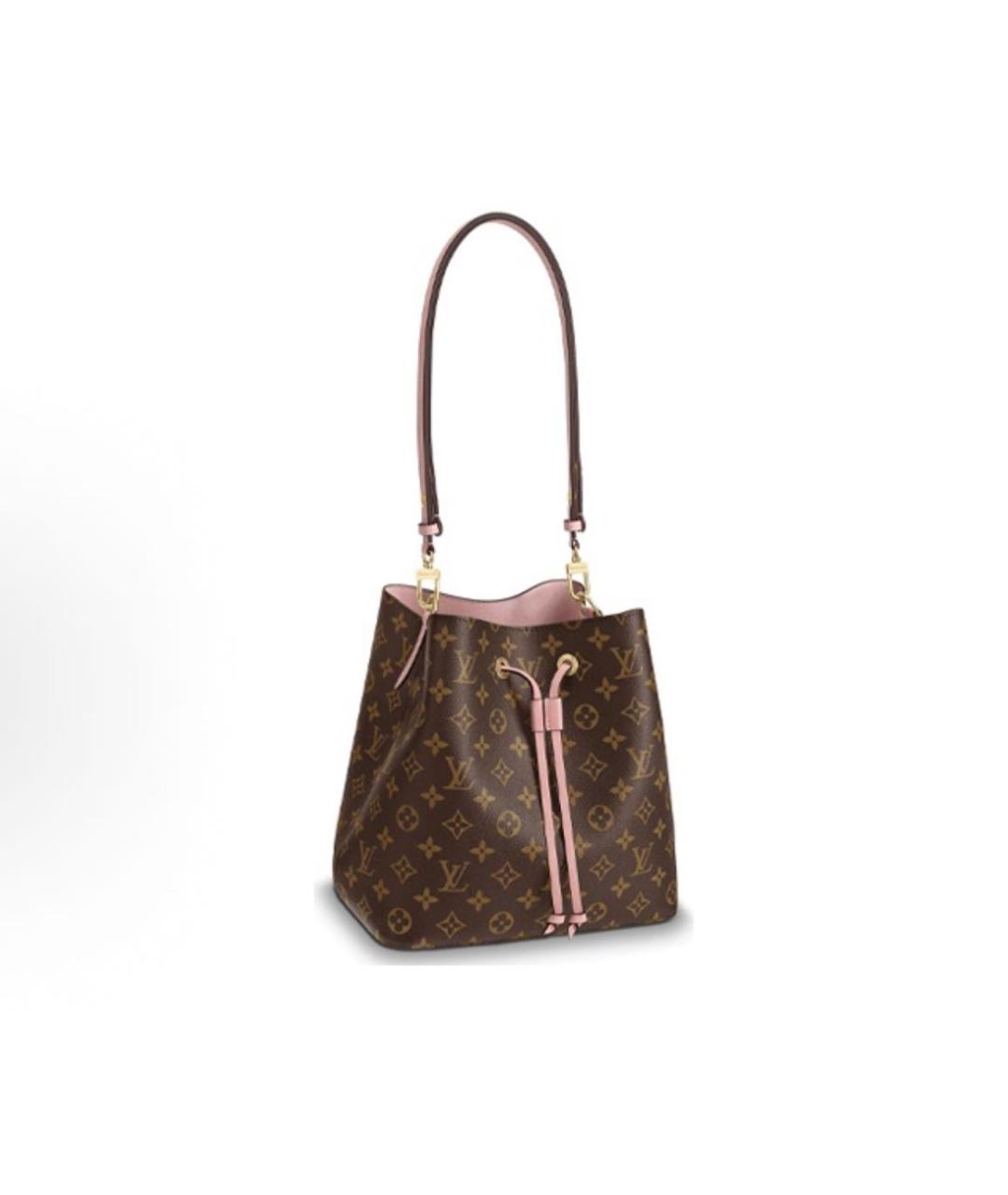 LOUIS VUITTON Коричневая кожаная сумка через плечо, фото 9