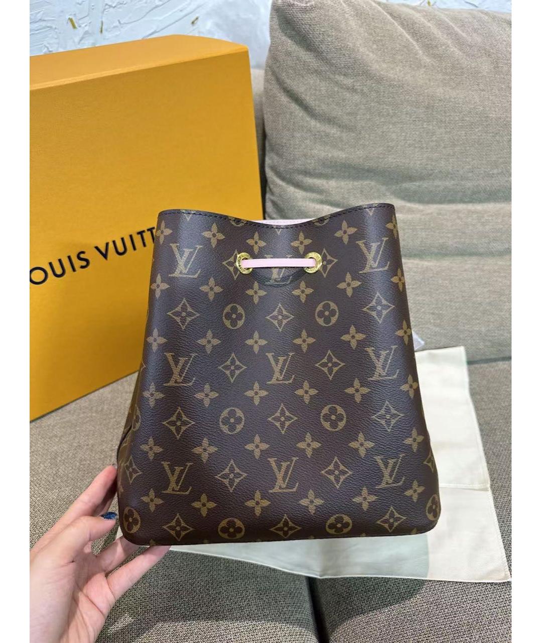 LOUIS VUITTON Коричневая кожаная сумка через плечо, фото 3