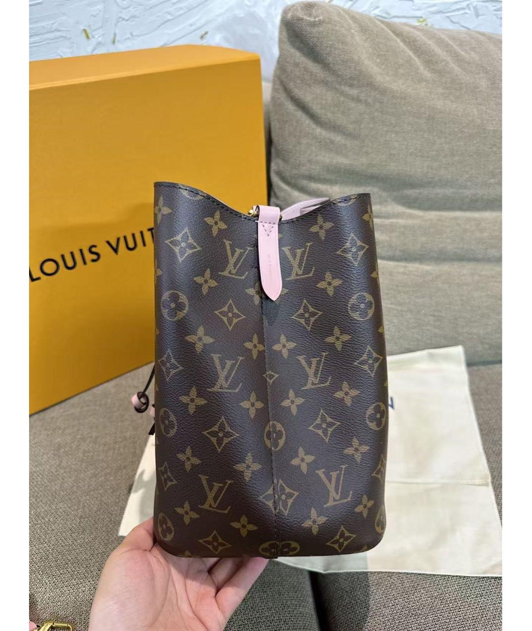 LOUIS VUITTON Коричневая кожаная сумка через плечо, фото 4