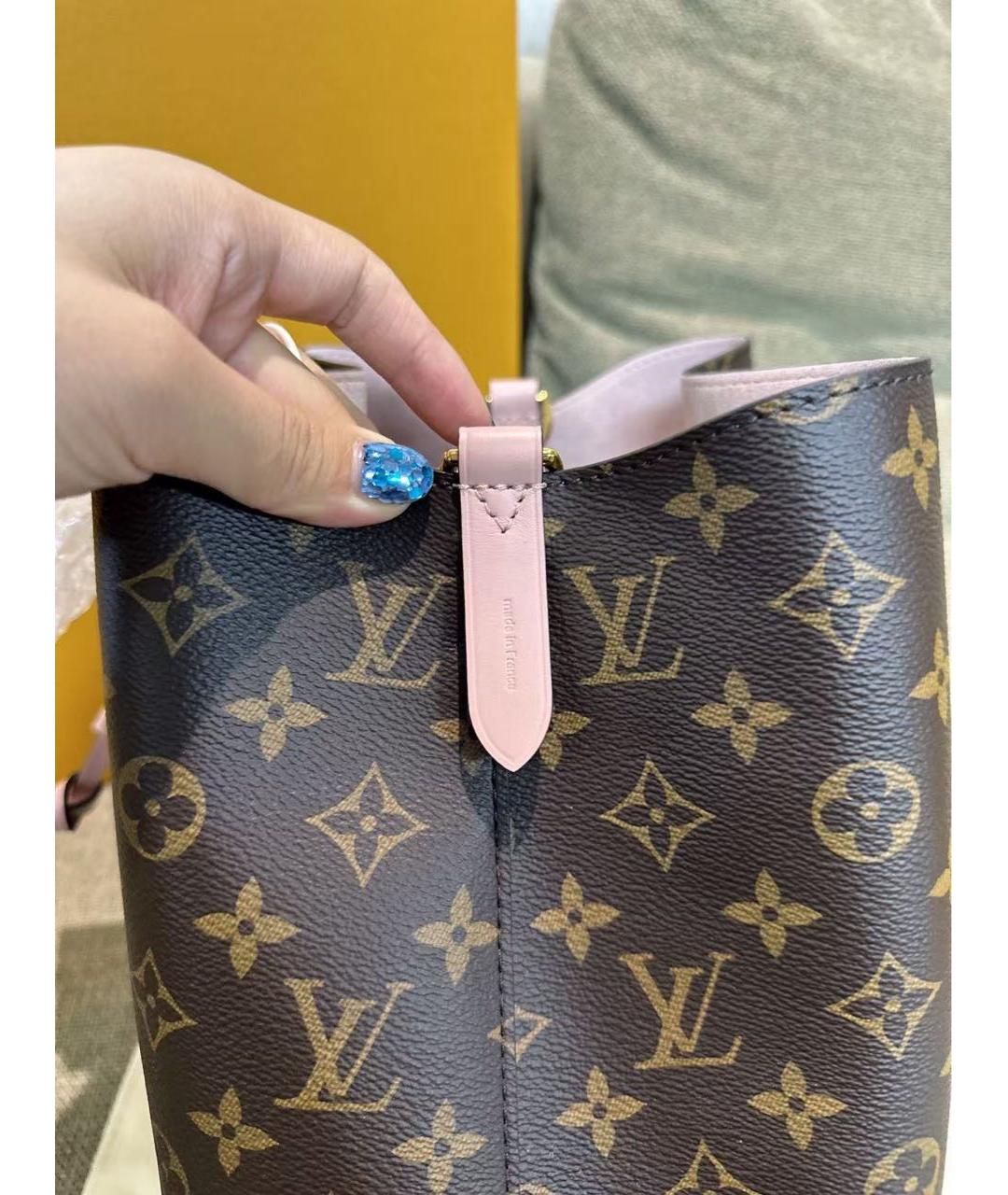 LOUIS VUITTON Коричневая кожаная сумка через плечо, фото 8