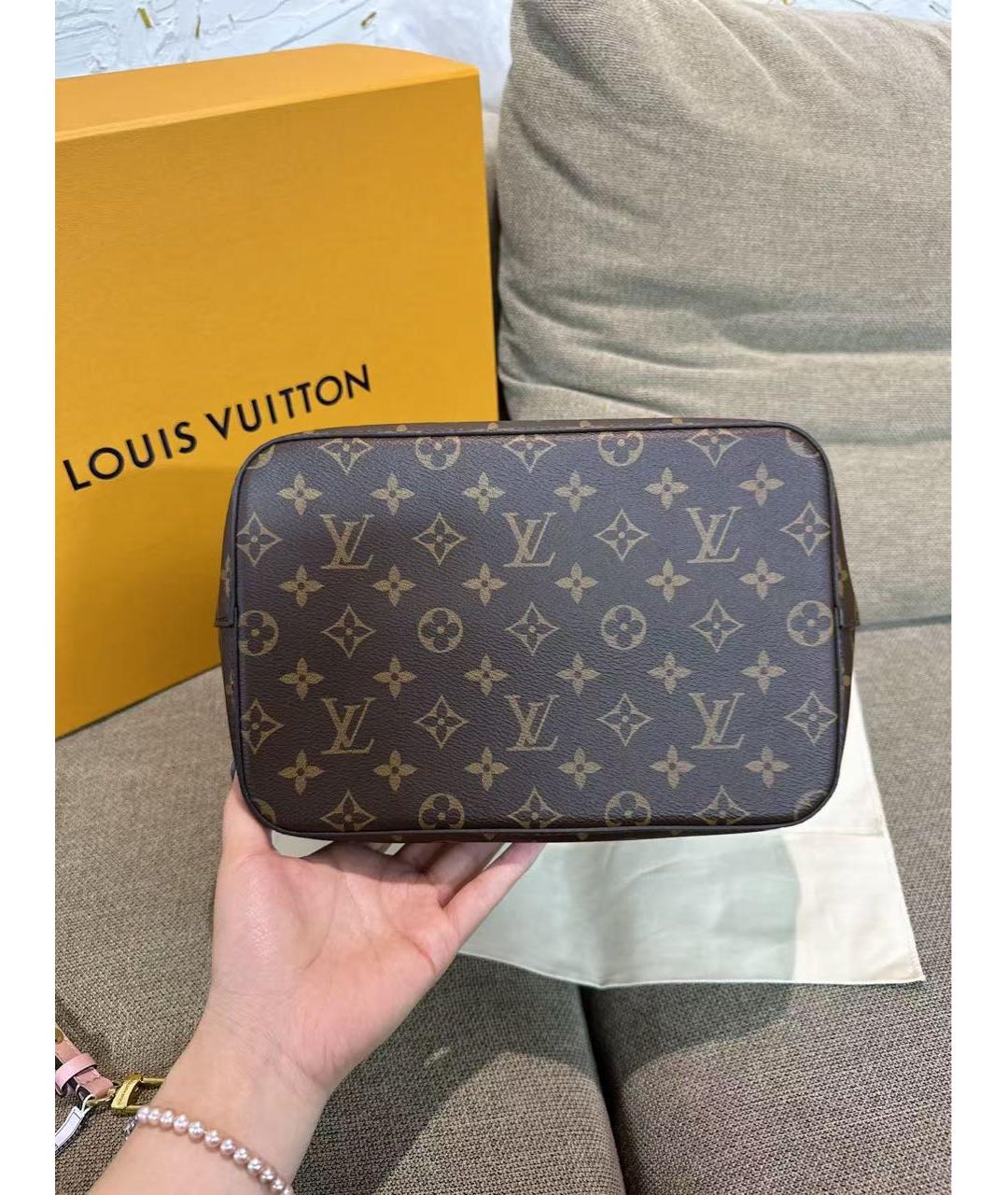 LOUIS VUITTON Коричневая кожаная сумка через плечо, фото 6