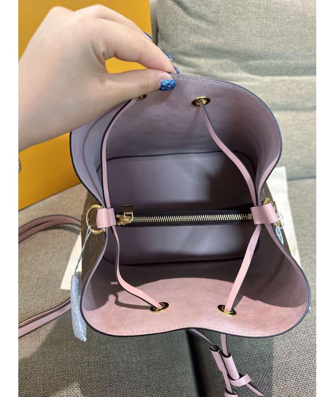 LOUIS VUITTON Коричневая кожаная сумка через плечо, фото 7
