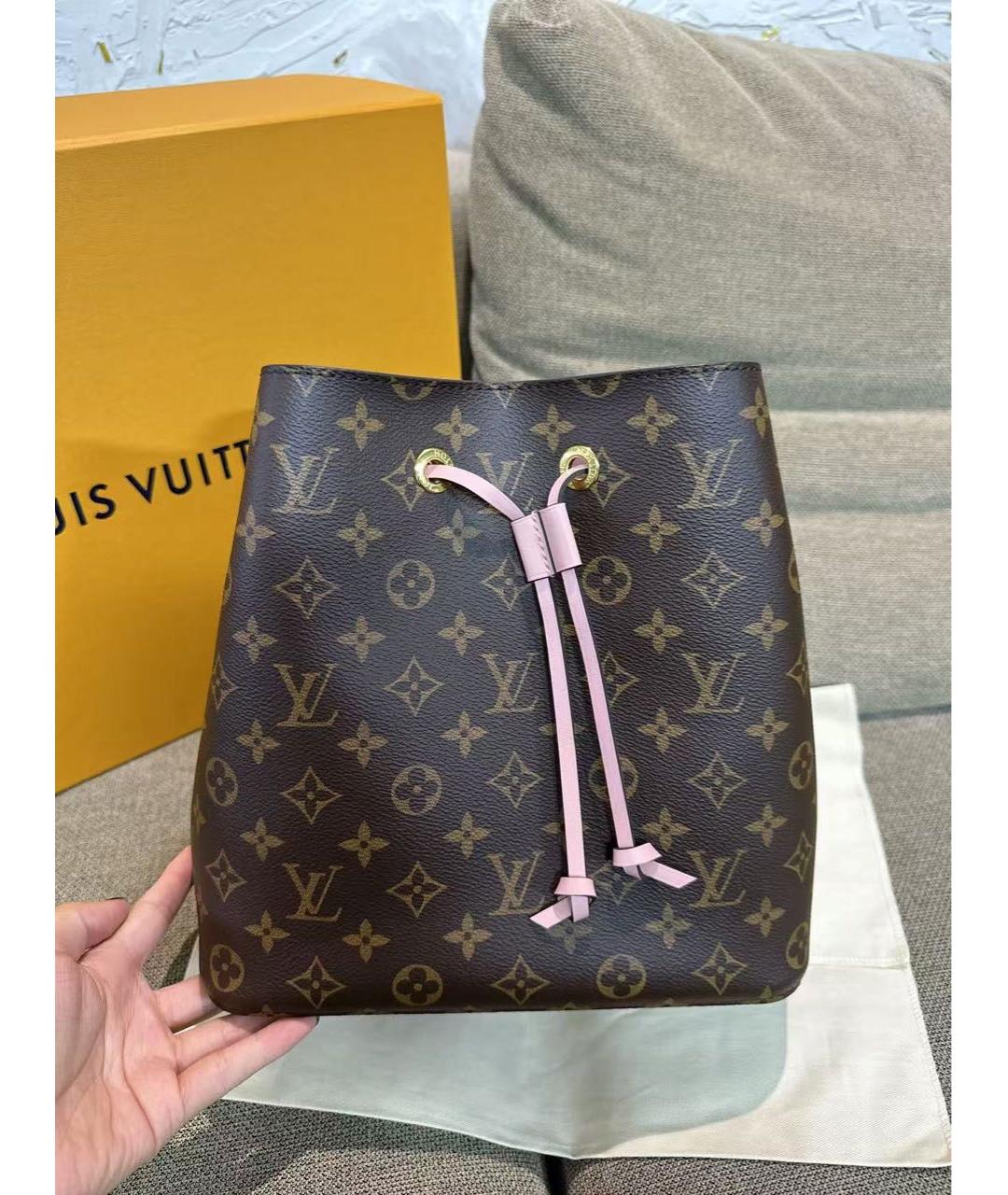 LOUIS VUITTON Коричневая кожаная сумка через плечо, фото 2