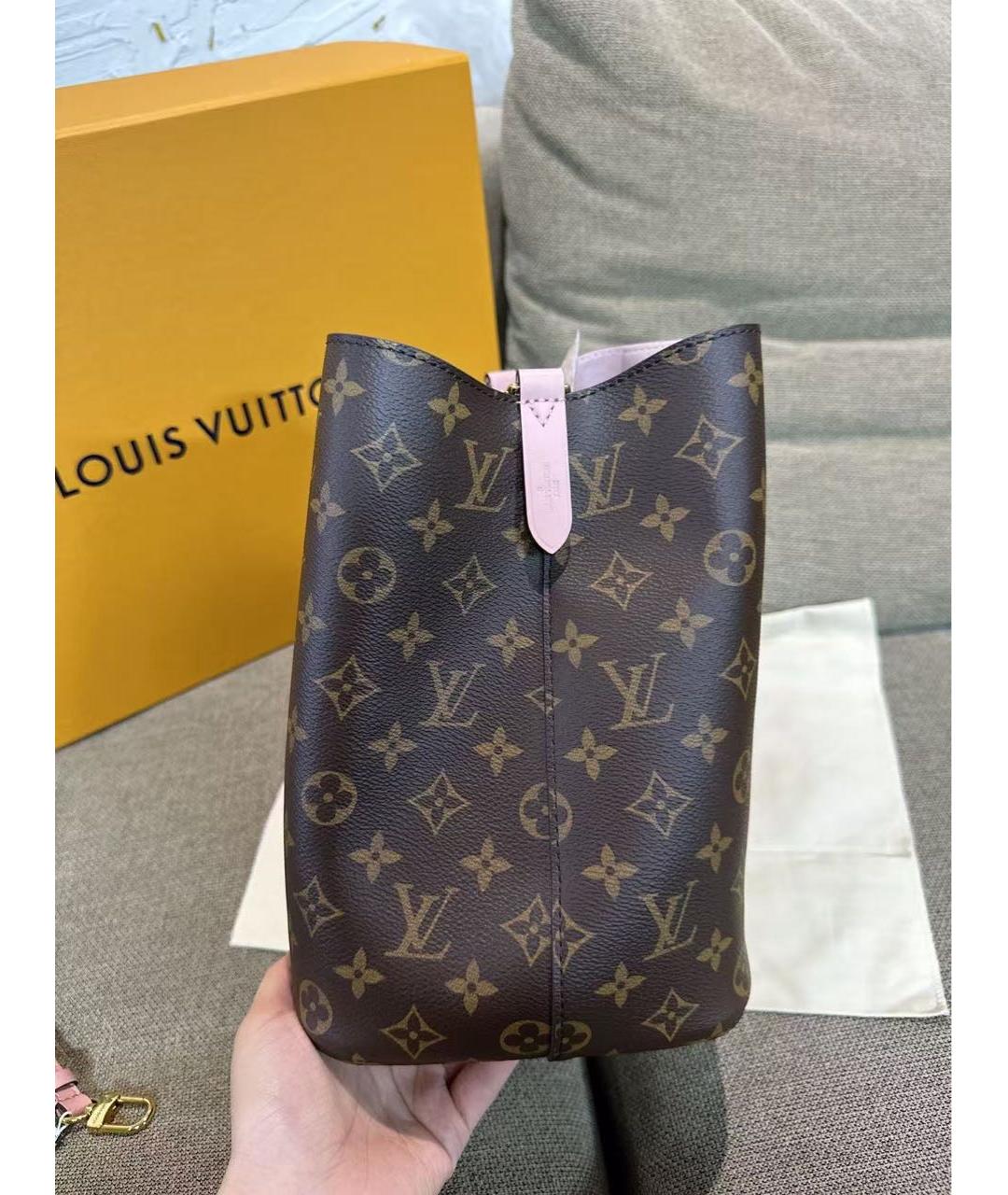 LOUIS VUITTON Коричневая кожаная сумка через плечо, фото 5