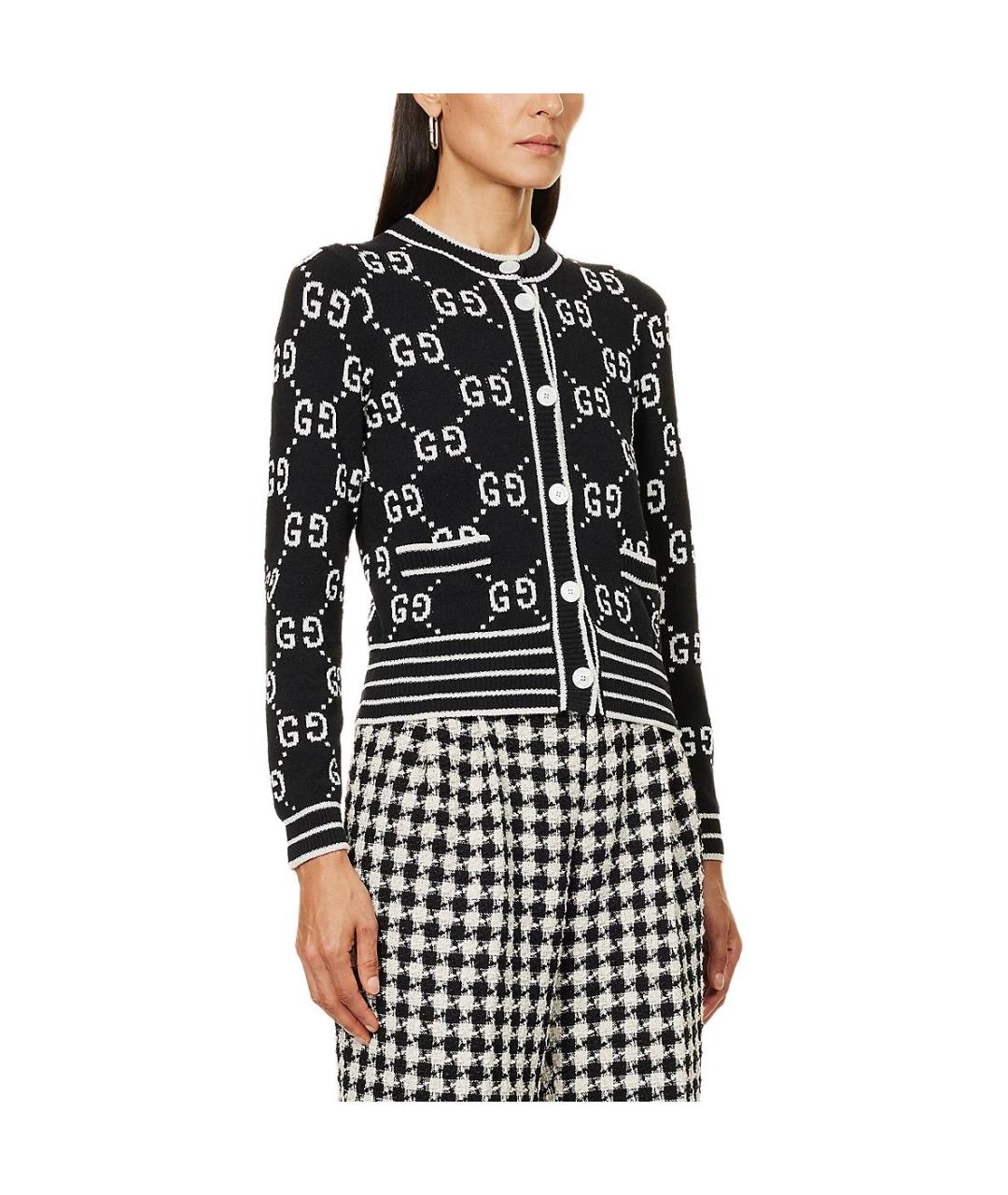 GUCCI Черный хлопковый кардиган, фото 4