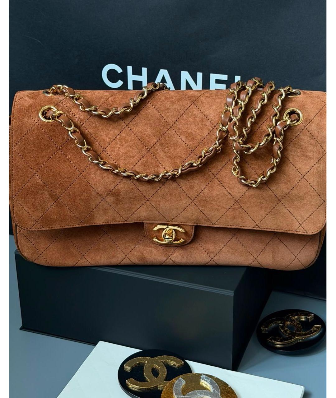 CHANEL Коричневая замшевая сумка через плечо, фото 3
