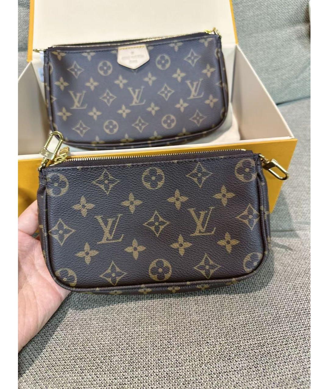 LOUIS VUITTON Коричневая кожаная сумка через плечо, фото 5
