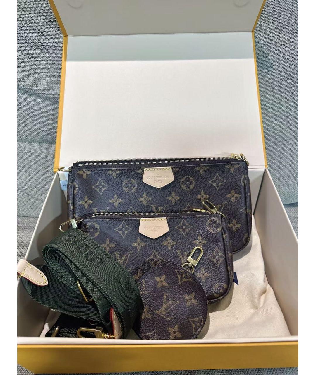 LOUIS VUITTON Коричневая кожаная сумка через плечо, фото 2