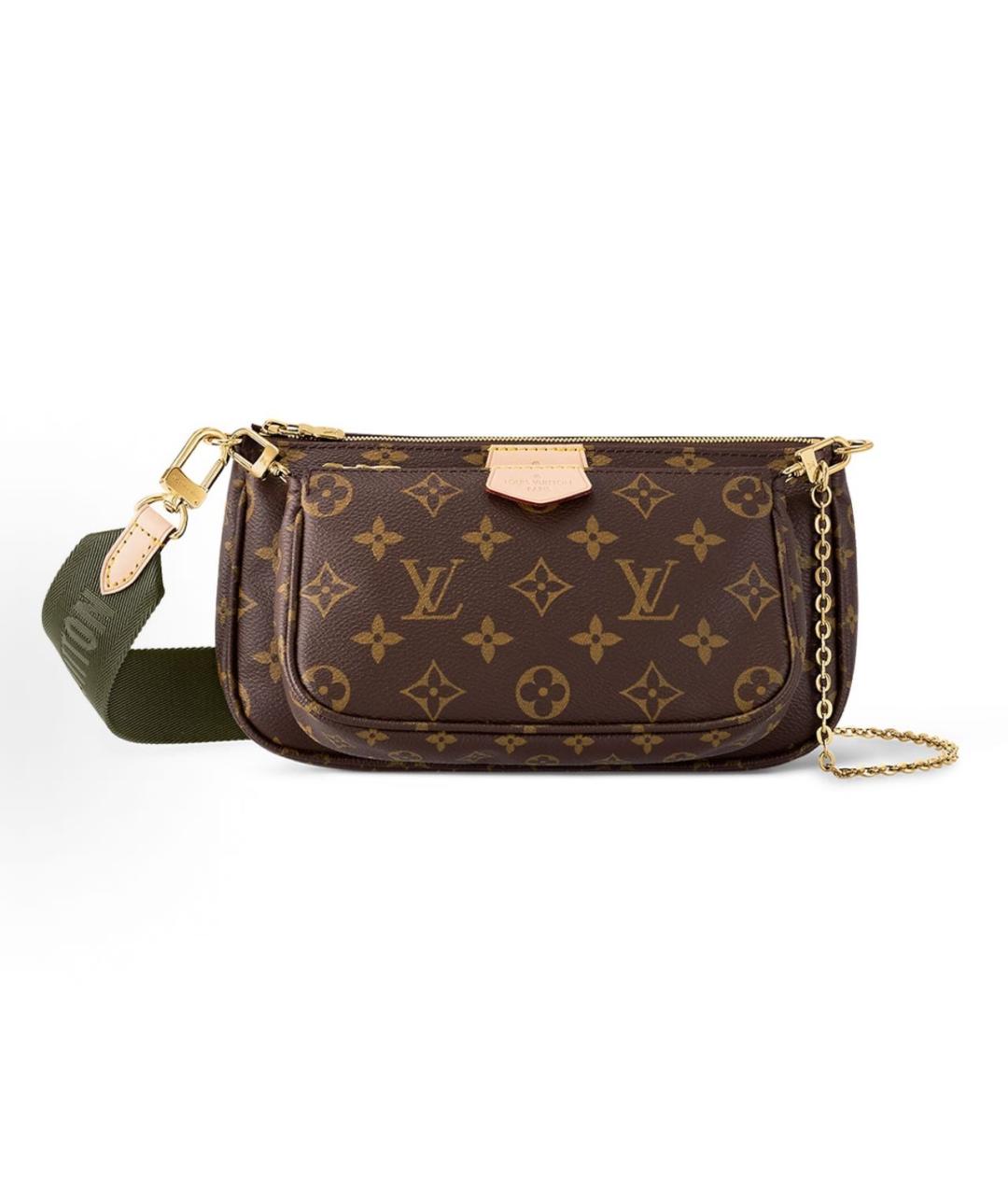LOUIS VUITTON Коричневая кожаная сумка через плечо, фото 9