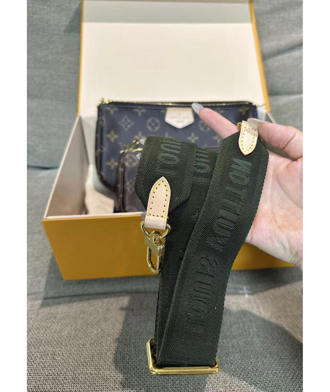 LOUIS VUITTON Коричневая кожаная сумка через плечо, фото 3