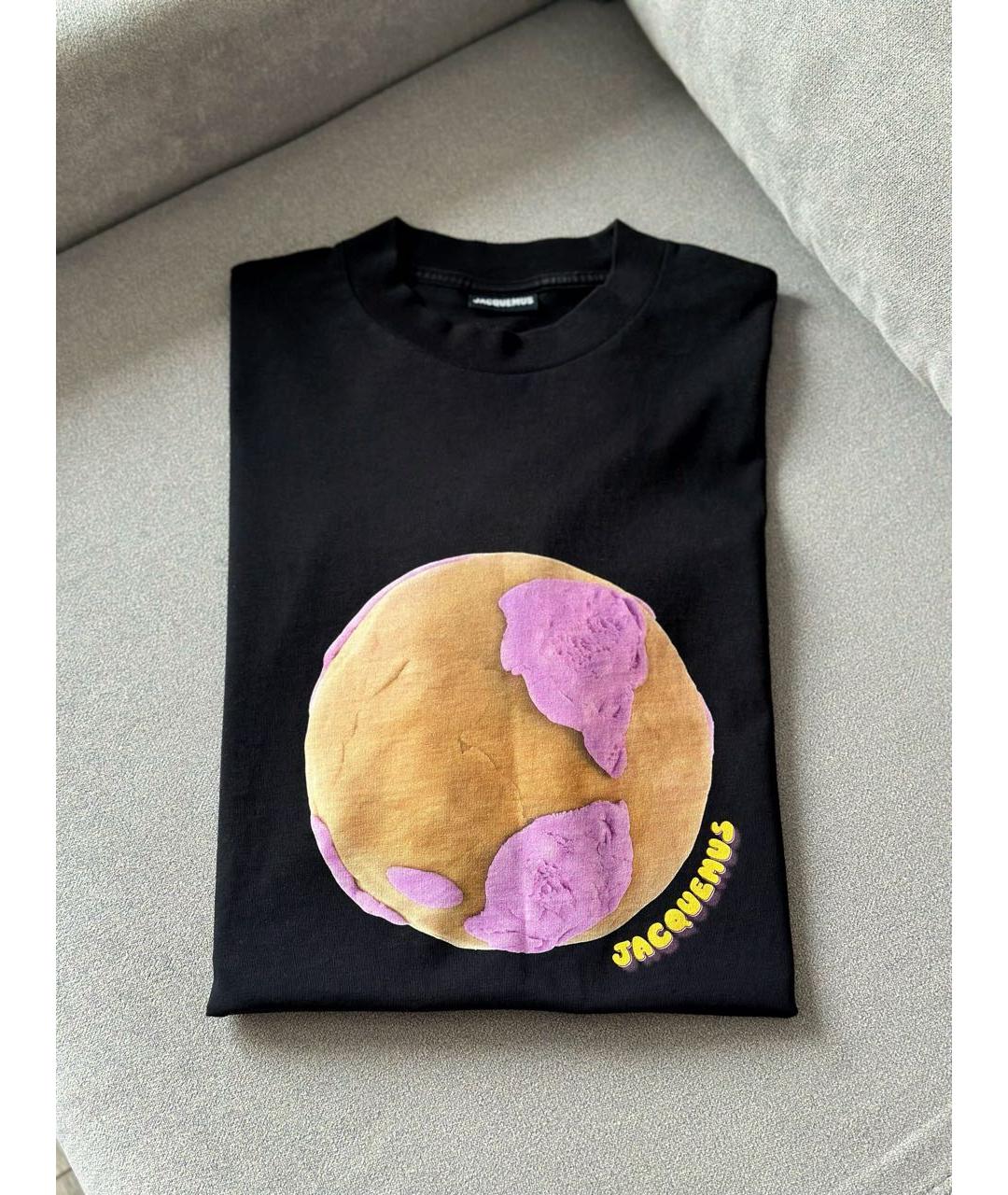 JACQUEMUS Черная хлопковая футболка, фото 4
