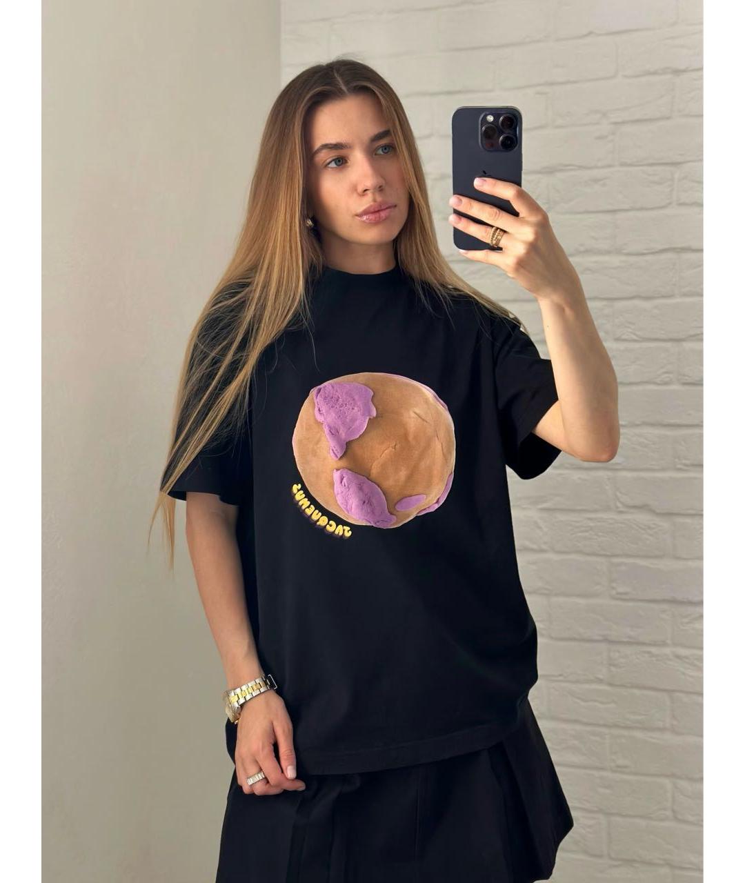 JACQUEMUS Черная хлопковая футболка, фото 5