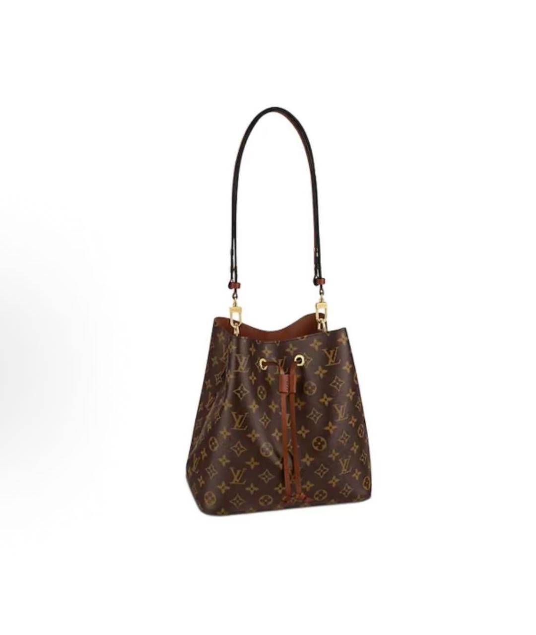 LOUIS VUITTON Коричневая кожаная сумка через плечо, фото 9