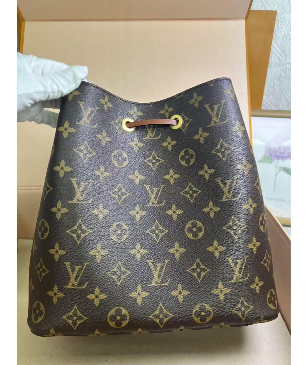 LOUIS VUITTON Коричневая кожаная сумка через плечо, фото 7