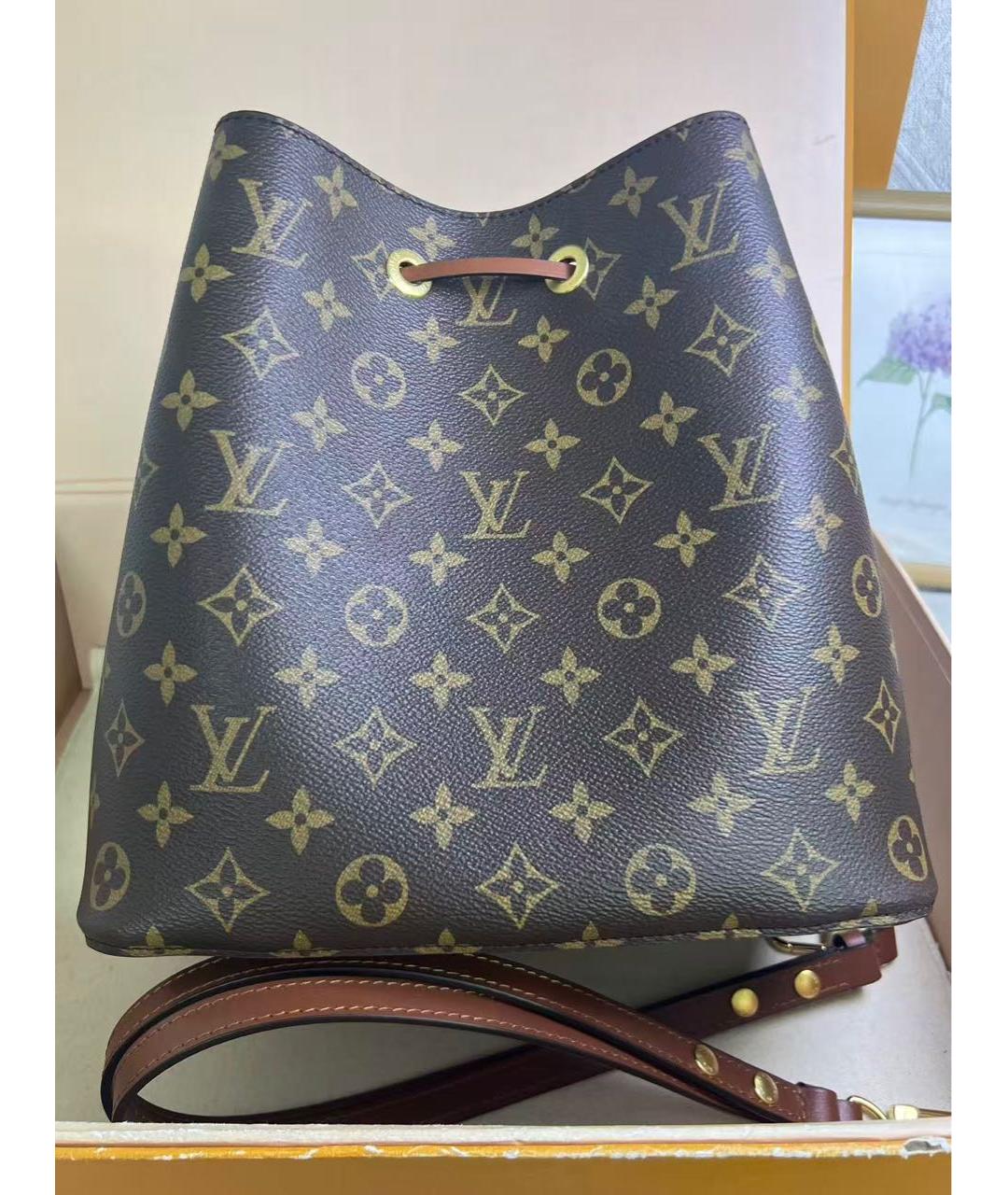 LOUIS VUITTON Коричневая кожаная сумка через плечо, фото 2