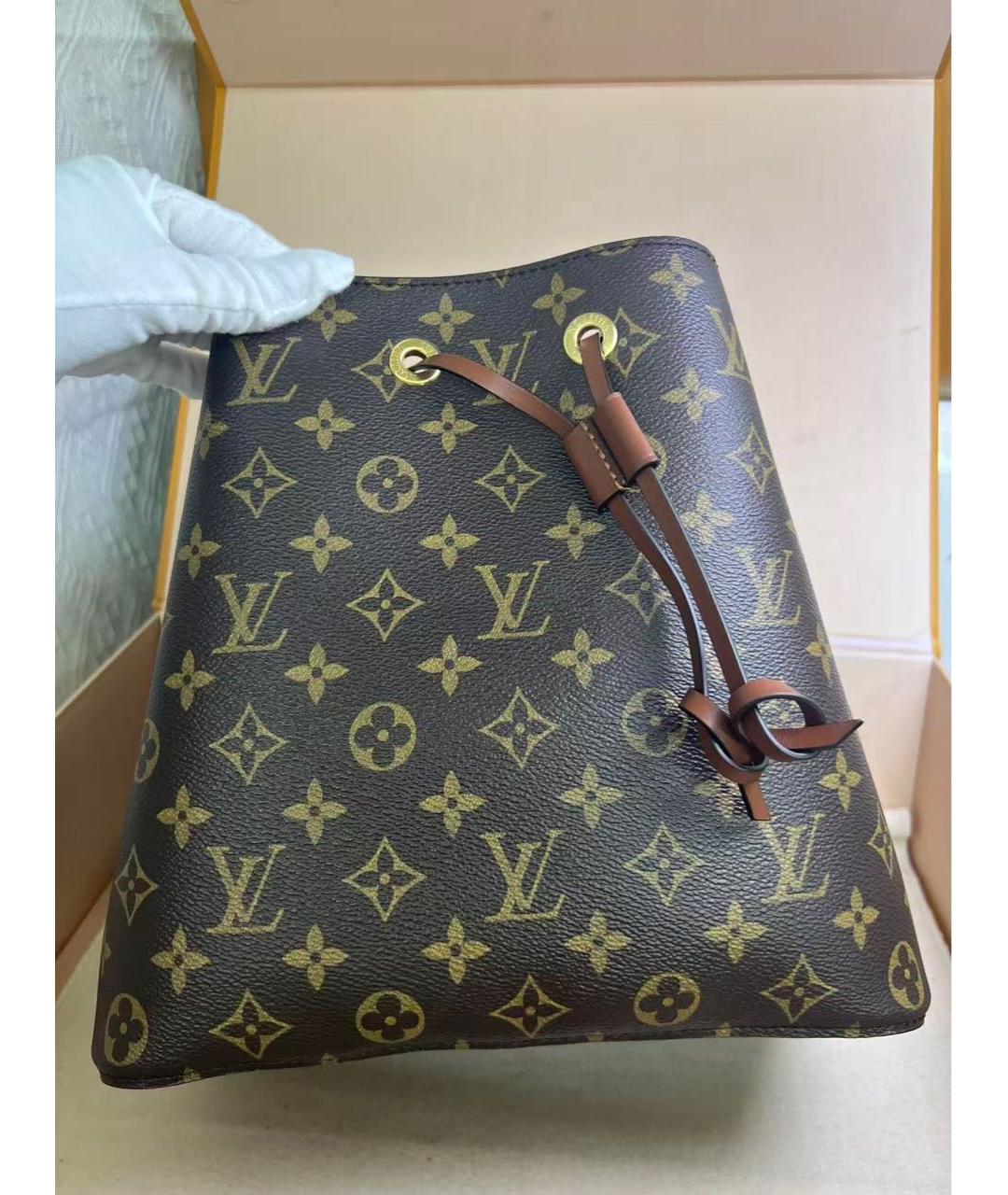 LOUIS VUITTON Коричневая кожаная сумка через плечо, фото 5