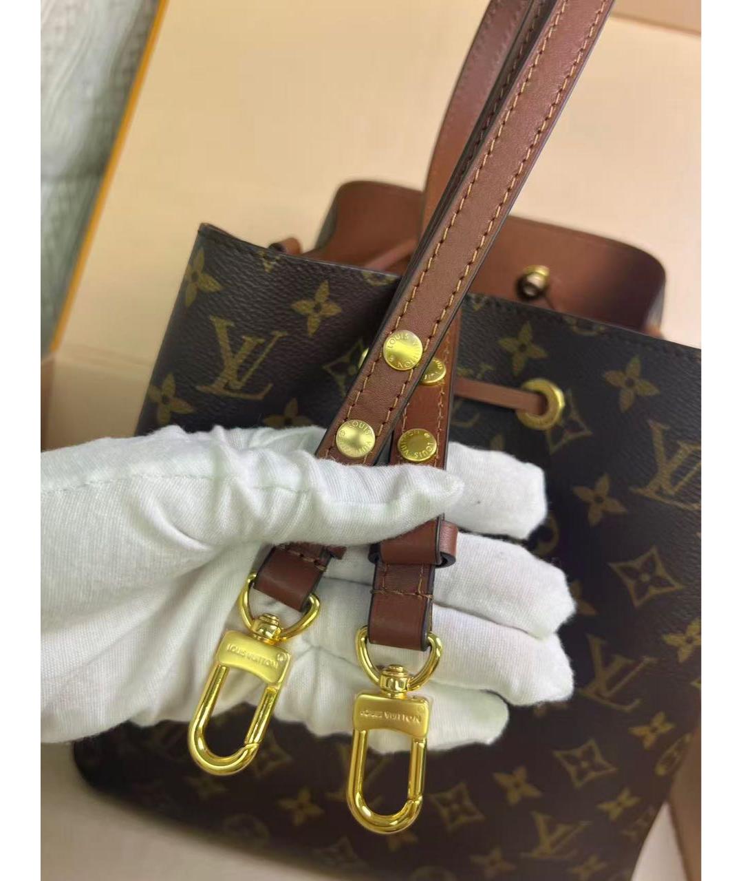 LOUIS VUITTON Коричневая кожаная сумка через плечо, фото 3