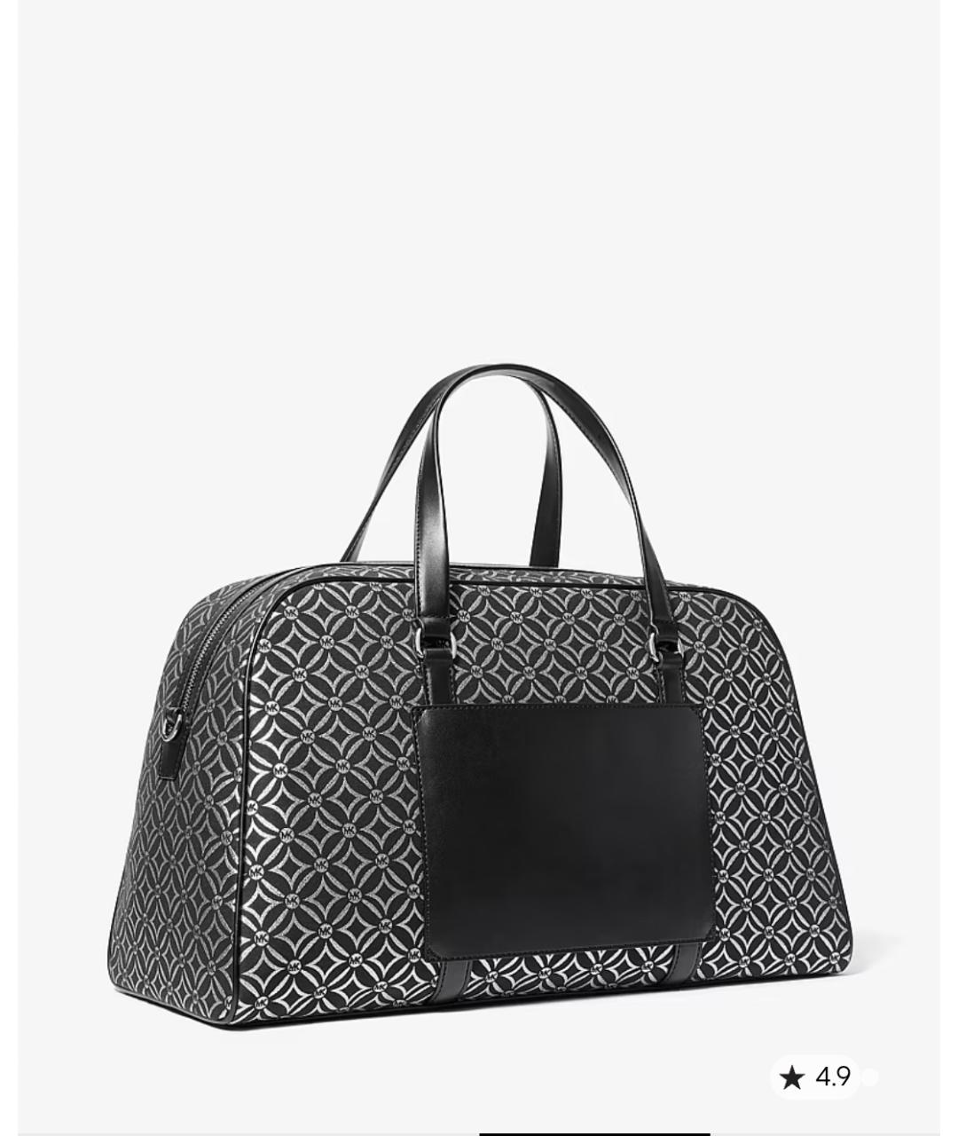 MICHAEL KORS Черная жаккардовая дорожная/спортивная сумка, фото 3
