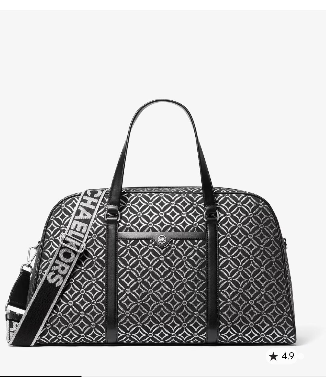 MICHAEL KORS Черная жаккардовая дорожная/спортивная сумка, фото 10