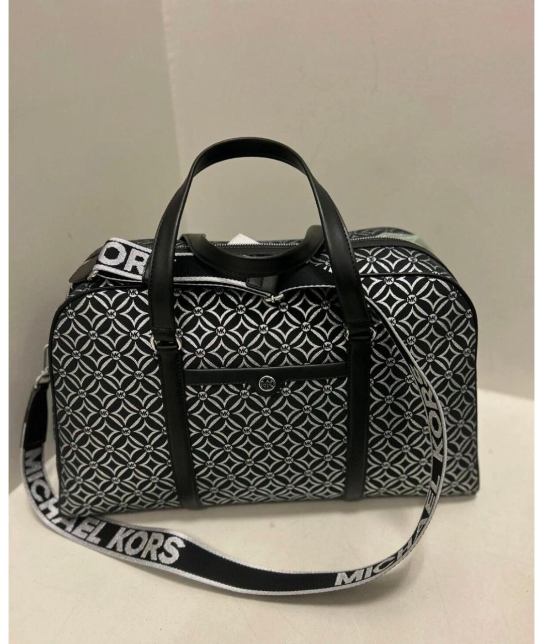 MICHAEL KORS Черная жаккардовая дорожная/спортивная сумка, фото 8