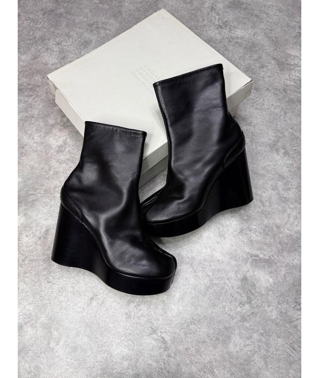 MAISON MARGIELA Черные кожаные ботильоны, фото 7