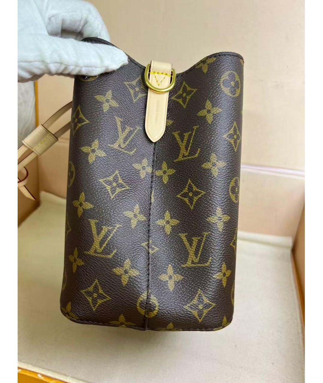 LOUIS VUITTON Коричневая кожаная сумка тоут, фото 6