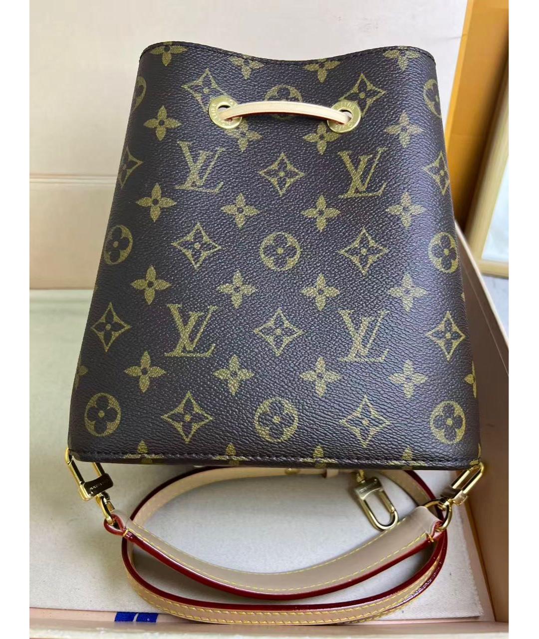 LOUIS VUITTON Коричневая кожаная сумка тоут, фото 3