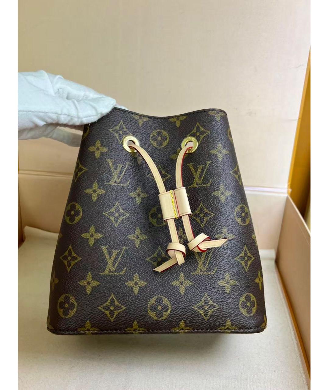 LOUIS VUITTON Коричневая кожаная сумка тоут, фото 2