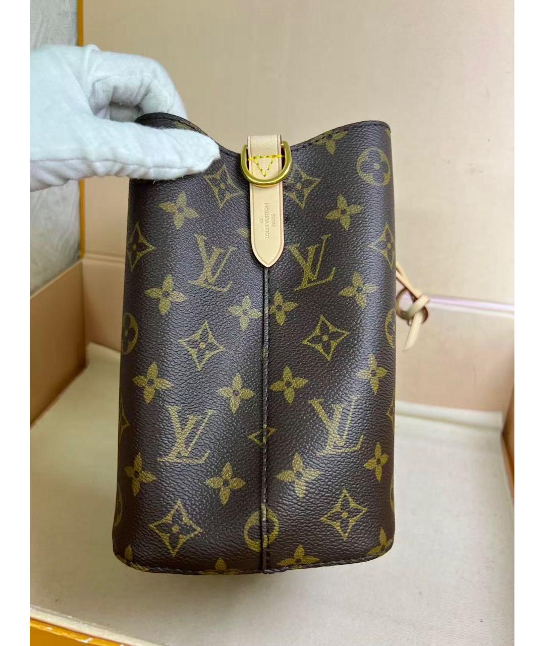 LOUIS VUITTON Коричневая кожаная сумка тоут, фото 7