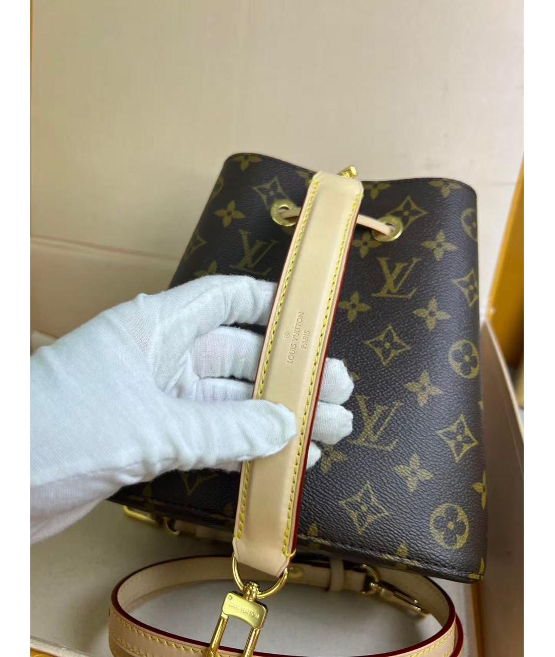 LOUIS VUITTON Коричневая кожаная сумка тоут, фото 4