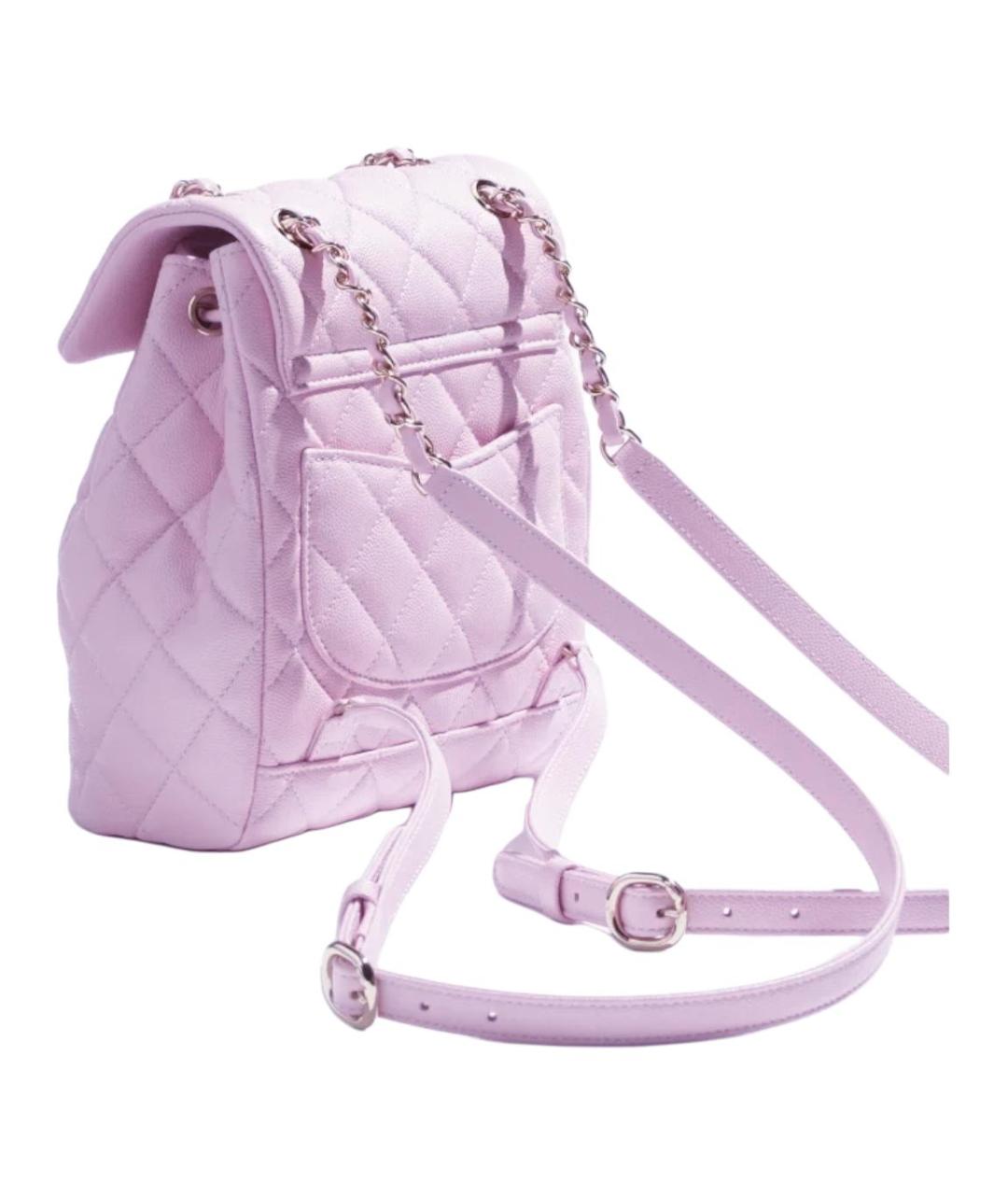 CHANEL Розовый кожаный рюкзак, фото 3