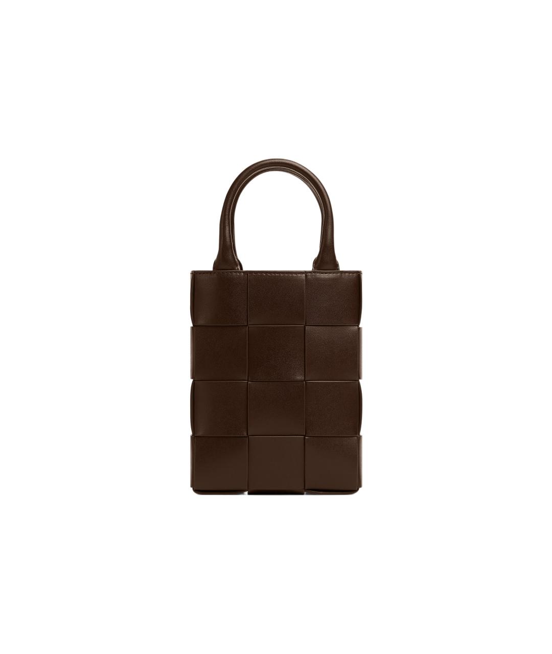 BOTTEGA VENETA Коричневая кожаная сумка на плечо, фото 1