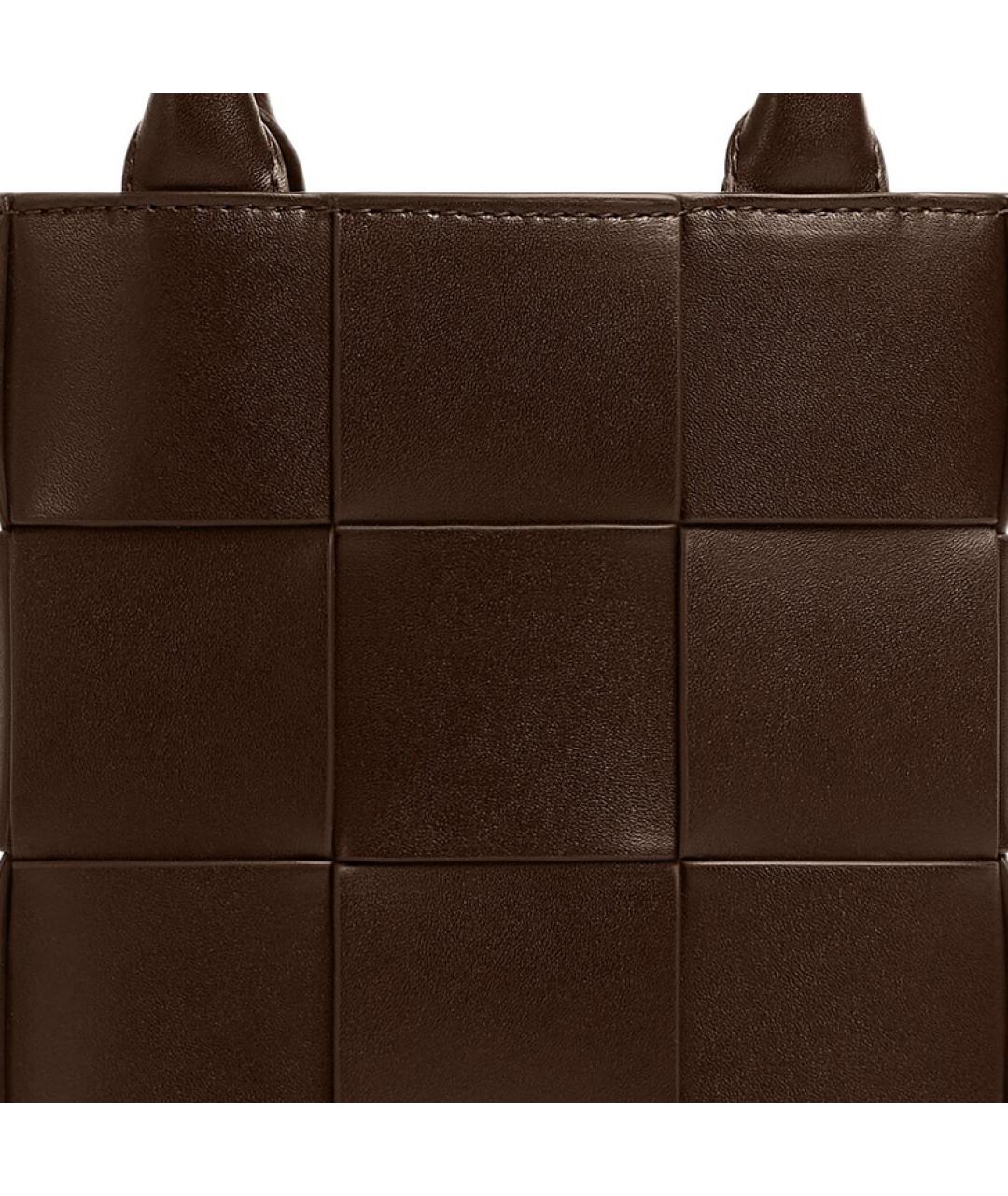 BOTTEGA VENETA Коричневая кожаная сумка на плечо, фото 4