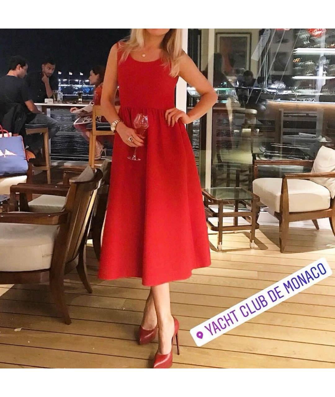 VALENTINO Красное шерстяное коктейльное платье, фото 8
