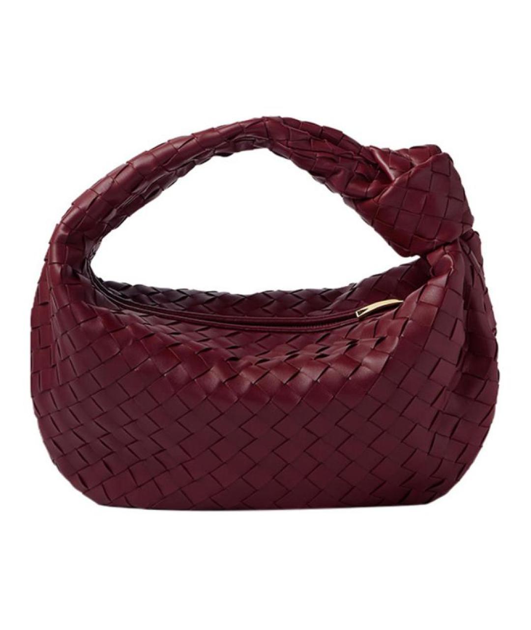 BOTTEGA VENETA Бордовая кожаная сумка через плечо, фото 4