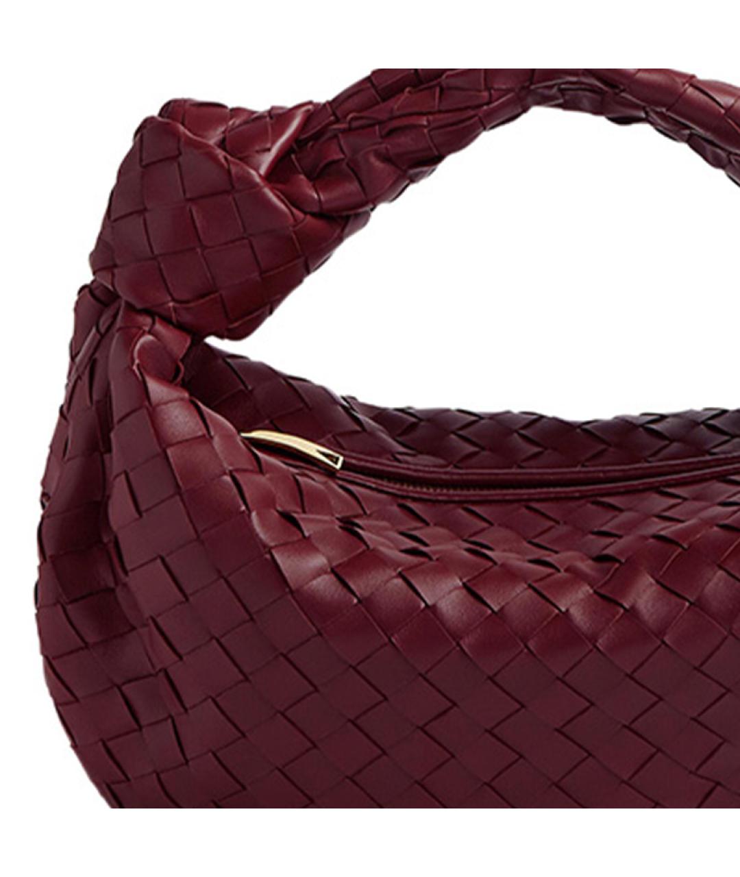 BOTTEGA VENETA Бордовая кожаная сумка через плечо, фото 5