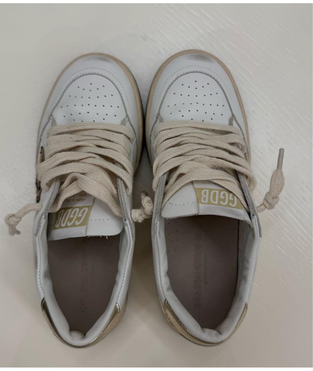 GOLDEN GOOSE Бежевые кожаные кеды, фото 3