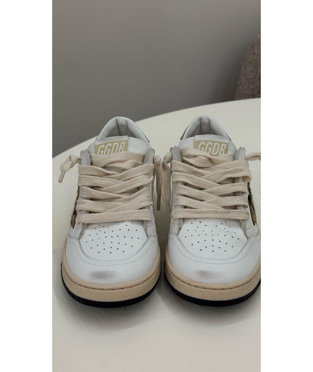 GOLDEN GOOSE Бежевые кожаные кеды, фото 2