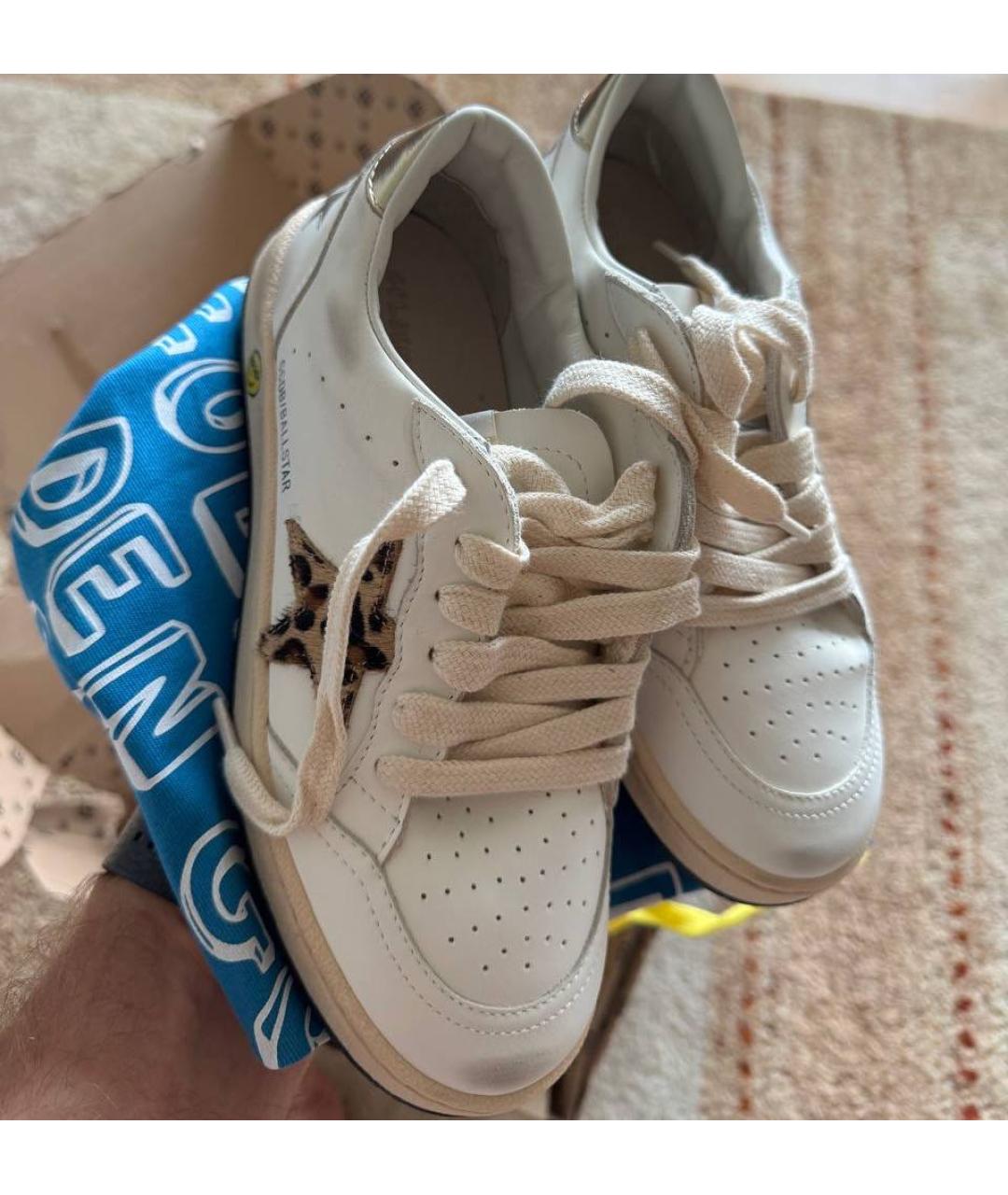 GOLDEN GOOSE Бежевые кожаные кеды, фото 5